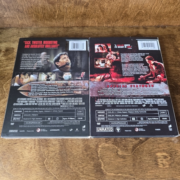 Lot of Hostel Part 1 & Part 2 (DVD, 2005, 2007) + Temporary Tattoo CIB - Picture 2 of 4